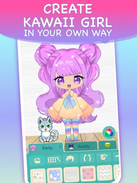 Chibi Dress Up Games for Girls МОД/Взлом [Все открыто, Дополнительные деньги и Меню MOD] Screenshot 2