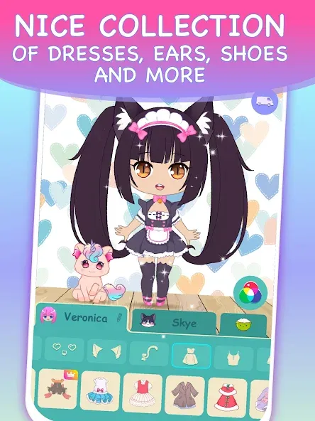 Chibi Dress Up Games for Girls МОД/Взлом [Все открыто, Дополнительные деньги и Меню MOD] Screenshot 3