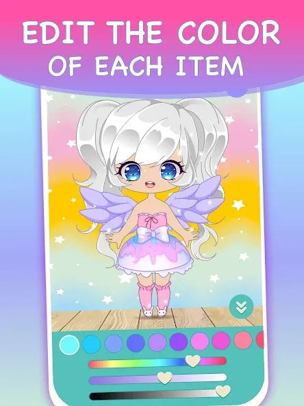 Chibi Dress Up Games for Girls МОД/Взлом [Все открыто, Дополнительные деньги и Меню MOD] Screenshot 4