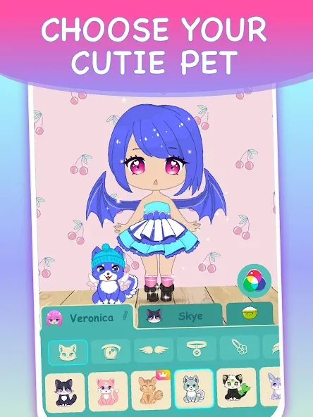 Chibi Dress Up Games for Girls МОД/Взлом [Все открыто, Дополнительные деньги и Меню MOD] Screenshot 5