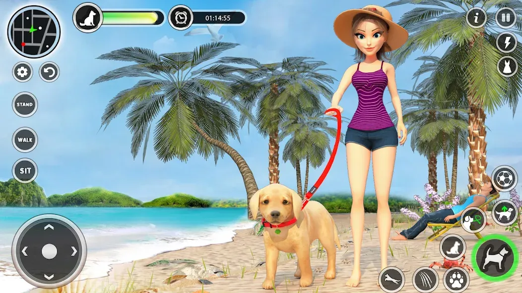 Dog Simulator Pet Dog Games 3D МОД/Взлом [Все открыто, Дополнительные деньги и Меню MOD] Screenshot 1