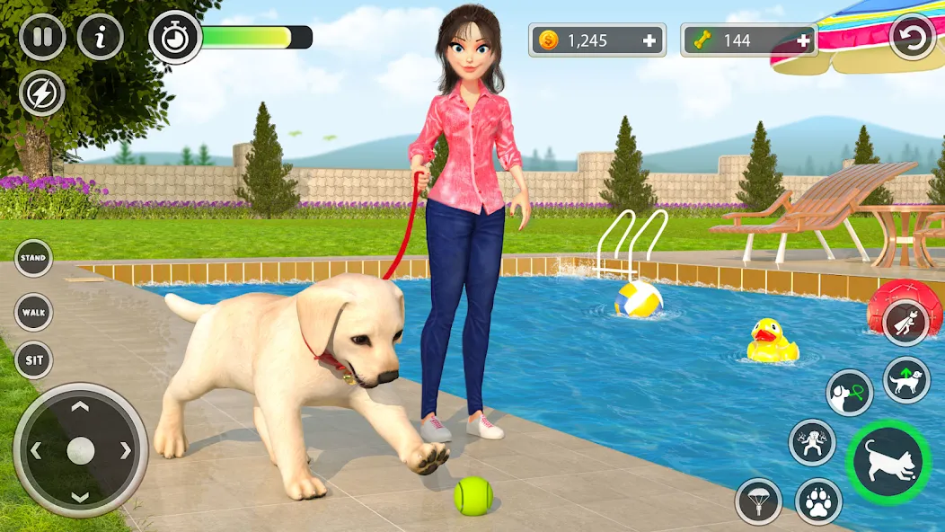 Dog Simulator Pet Dog Games 3D МОД/Взлом [Все открыто, Дополнительные деньги и Меню MOD] Screenshot 2