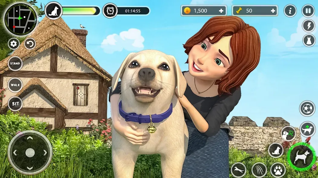 Dog Simulator Pet Dog Games 3D МОД/Взлом [Все открыто, Дополнительные деньги и Меню MOD] Screenshot 3