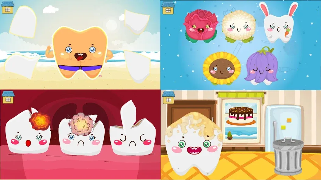 Funny Teeth kids dentist care! МОД/Взлом [Деньги, Монеты и Меню MOD] Screenshot 1
