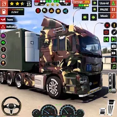 Скачать Взломанная Army Truck Transport Game 2023 (Много денег) на Андроид телефон