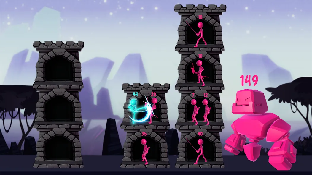 Stickman Tower Defense (Сткмен Башня Захисту) МОД/Взлом [Меню, Бесконечные монеты и Открытые уровни] Screenshot 2