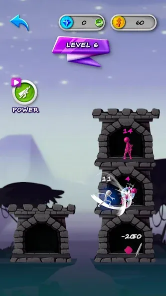 Stickman Tower Defense (Сткмен Башня Захисту) МОД/Взлом [Меню, Бесконечные монеты и Открытые уровни] Screenshot 4