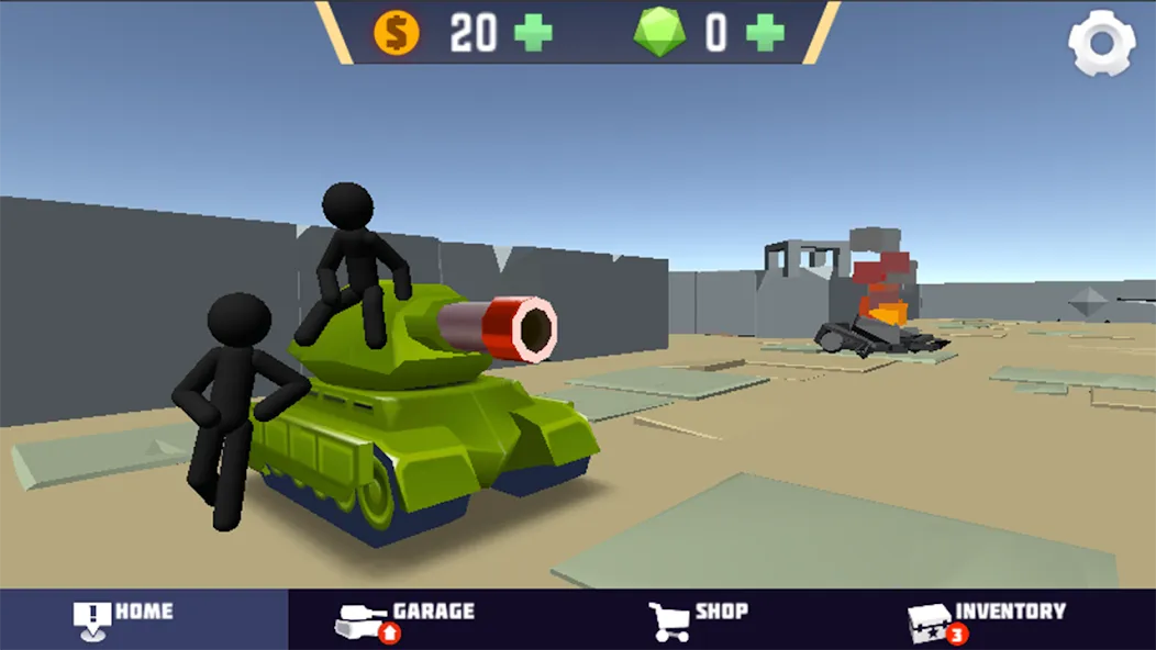 Stickman Tank Battle (Стикмен Танк Баттл) МОД/Взлом [Бесконечные деньги, Монеты и Мега MOD] Screenshot 1