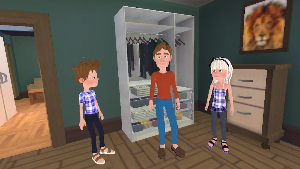 Super Dad Virtual : Happy Game МОД/Взлом [Много монет, Открытые уровни и Мега MOD] Screenshot 1