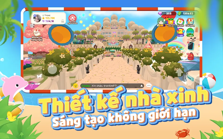Play Together VNG (Плей Тугезер ВНГ) МОД/Взлом [Меню, Бесконечные монеты и Открытые уровни] Screenshot 1