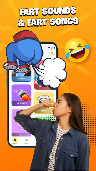 Prank Sounds Haircut, Air Horn МОД/Взлом [Бесконечные деньги, Монеты и Мега MOD] Screenshot 3