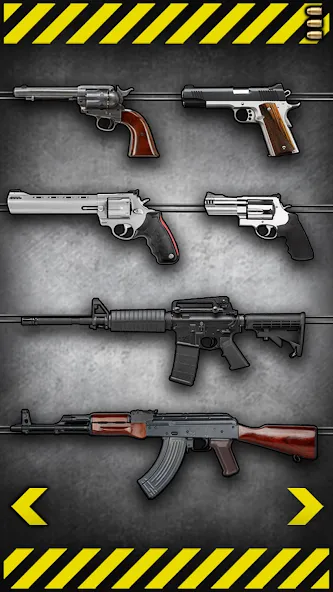 Fire Weapons Simulator МОД/Взлом [Много монет, Открытые уровни и Мега MOD] Screenshot 1