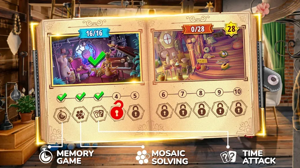 Books of Wonder Hidden Objects МОД/Взлом [Меню, Бесконечные монеты и Открытые уровни] Screenshot 2