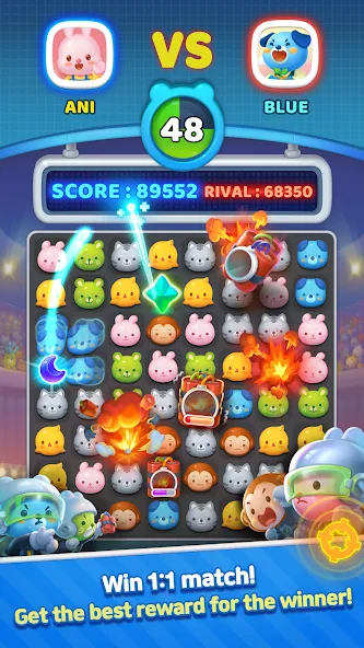 Anipang Match (Анипанг Матч) МОД/Взлом [Бесконечные деньги, Монеты и Мега MOD] Screenshot 5