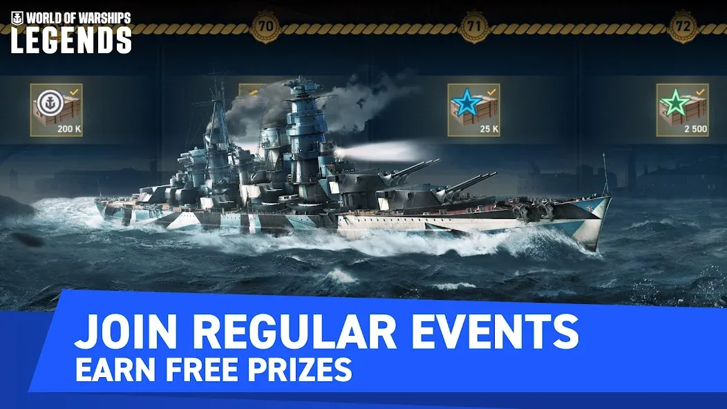 World of Warships Legends PvP (Ворлд оф Варшипс Легендс) МОД/Взлом [Много монет, Открытые уровни и Мега MOD] Screenshot 3