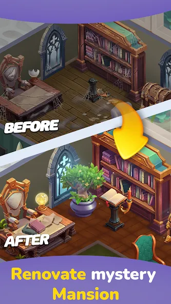 Weekday Merge: Mansion Mystery МОД/Взлом [Все открыто, Дополнительные деньги и Меню MOD] Screenshot 3