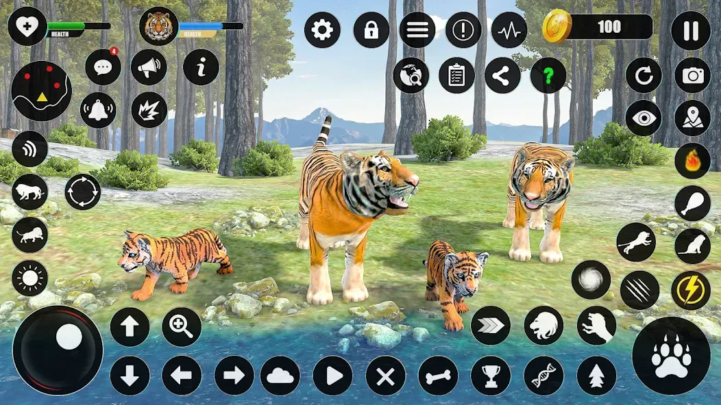 Tiger Simulator Animal Games (Тигровый симулятор  игры с животными) МОД/Взлом [Много денег, Монет и Все открыто] Screenshot 2