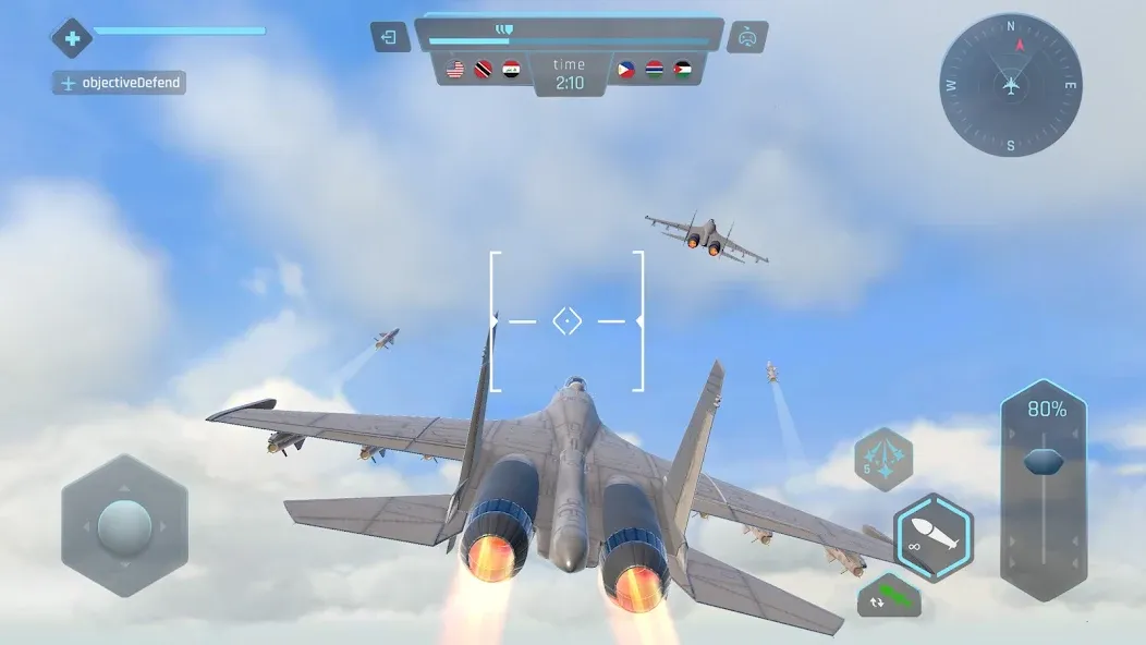 Sky Warriors: Airplane Games (Скай Ворриорс) МОД/Взлом [Меню, Бесконечные монеты и Открытые уровни] Screenshot 3