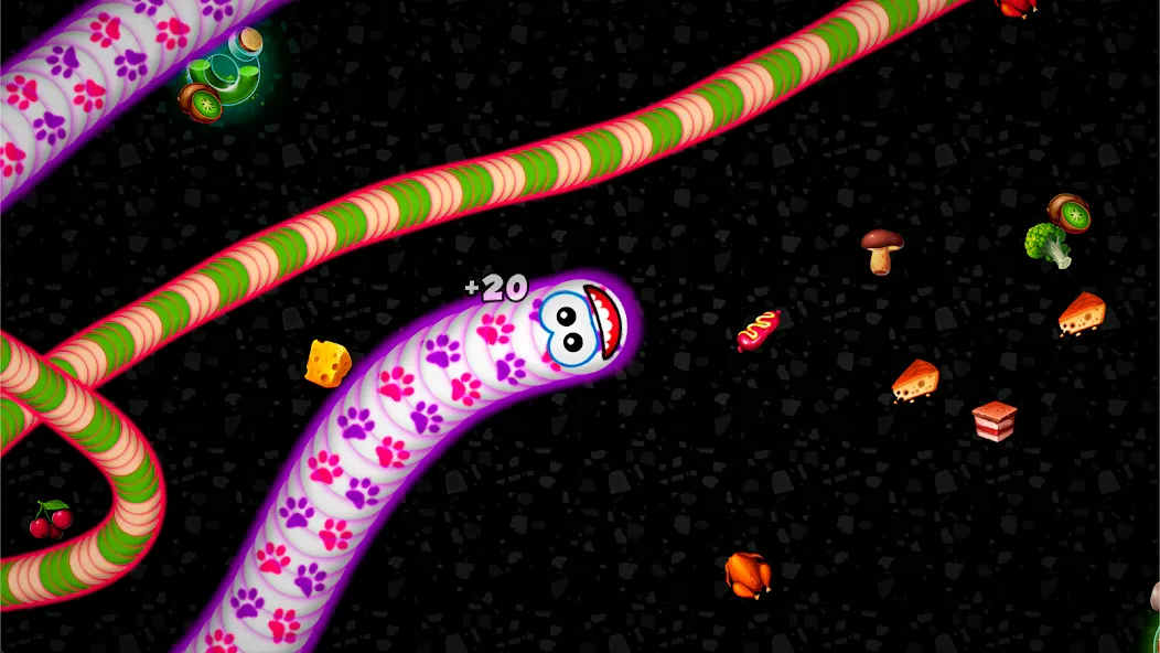 Worms Zone .io - Hungry Snake МОД/Взлом [Все открыто, Дополнительные деньги и Меню MOD] Screenshot 1