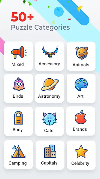 Word Search Colorful МОД/Взлом [Меню, Бесконечные монеты и Открытые уровни] Screenshot 3