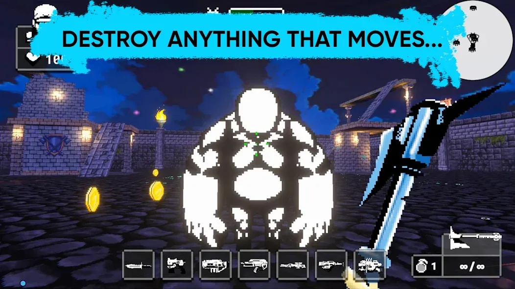 Doomsday pixel shooter 3d (Дум пиксельный шутер 3D) МОД/Взлом [Все открыто, Дополнительные деньги и Меню MOD] Screenshot 1