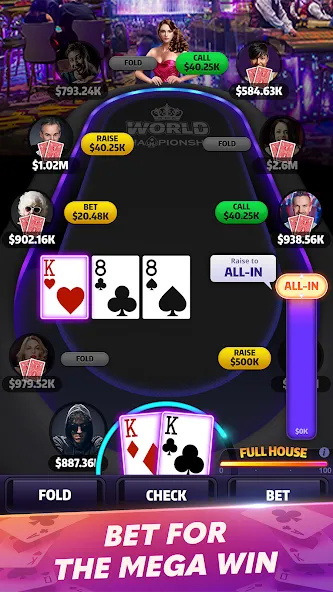 Mega Hit Poker: Texas Holdem (Мега Хит Покер) МОД/Взлом [Много монет, Открытые уровни и Мега MOD] Screenshot 3