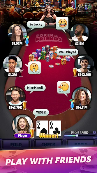 Mega Hit Poker: Texas Holdem (Мега Хит Покер) МОД/Взлом [Много монет, Открытые уровни и Мега MOD] Screenshot 4