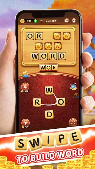 Word Connect (Ворд Коннект) МОД/Взлом [Меню, Бесконечные монеты и Открытые уровни] Screenshot 1