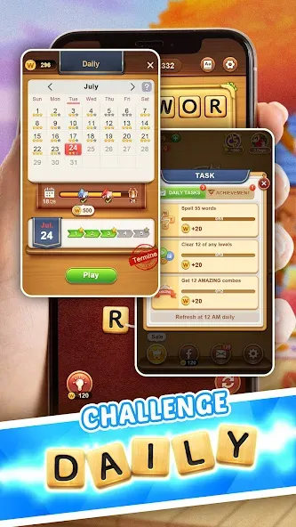 Word Connect (Ворд Коннект) МОД/Взлом [Меню, Бесконечные монеты и Открытые уровни] Screenshot 4