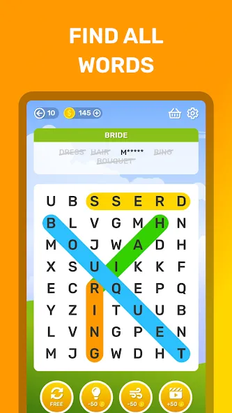 Word Search Puzzle Game МОД/Взлом [Меню, Бесконечные монеты и Открытые уровни] Screenshot 2