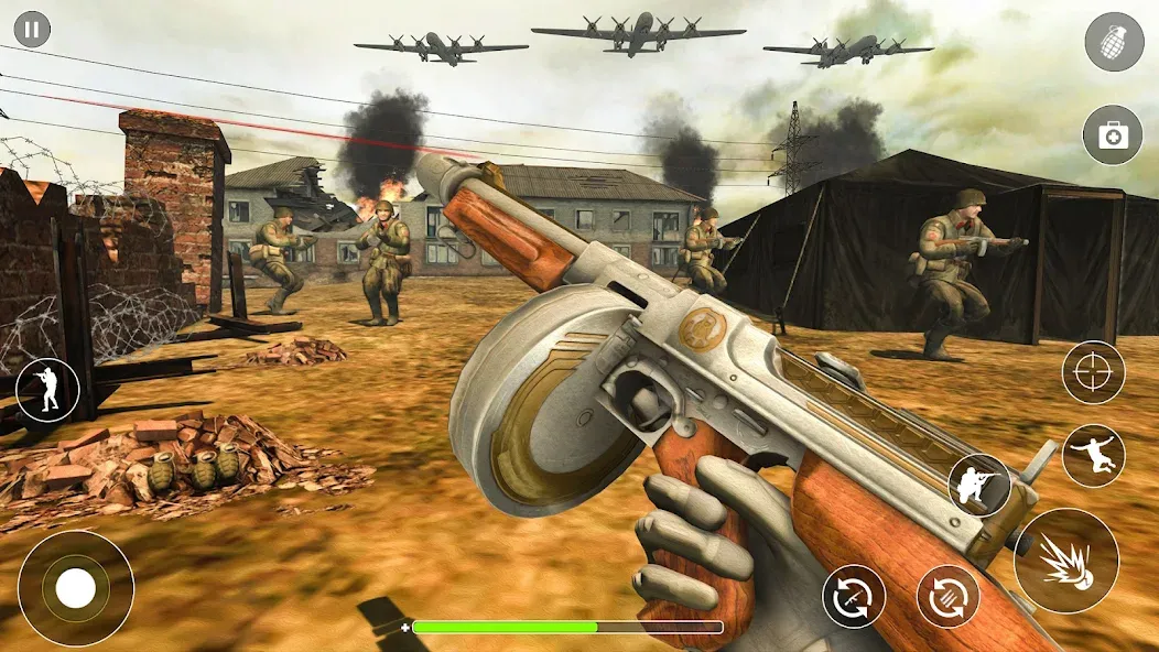 WW2 Survival Shooter :Gun fire (Вторая Мировая Война  ) МОД/Взлом [Деньги, Монеты и Меню MOD] Screenshot 4