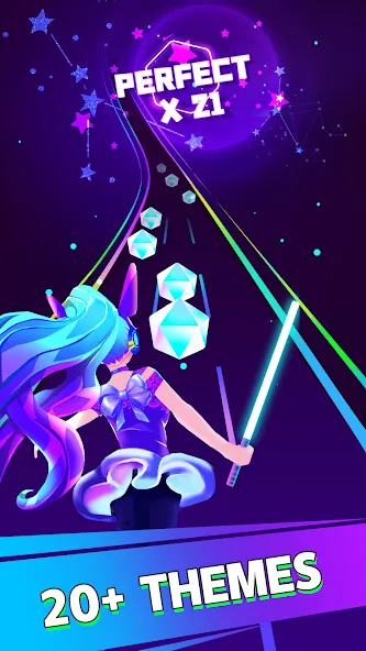 Beat Dancing EDM:music game (Бит Дэнсинг ЭДМ) МОД/Взлом [Меню, Бесконечные монеты и Открытые уровни] Screenshot 2