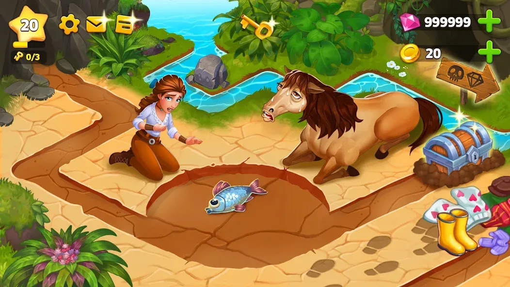 Island Hoppers: Jungle Farm (Айслэнд Квеставэй) МОД/Взлом [Деньги, Монеты и Меню MOD] Screenshot 1