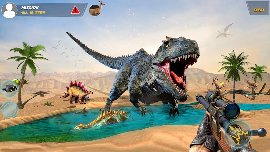 Dino Hunting Sniper Shooter 3D МОД/Взлом [Много денег, Монет и Все открыто] Screenshot 1
