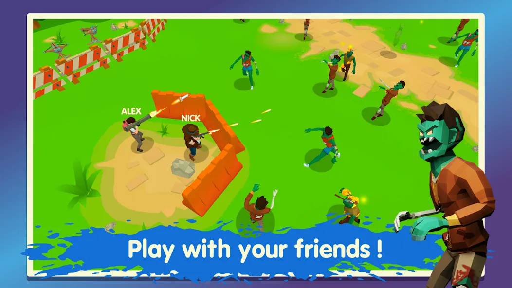 Two Guys & Zombies 3D: Online МОД/Взлом [Много монет, Открытые уровни и Мега MOD] Screenshot 1
