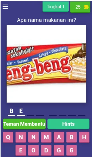 Tebak Makanan Ringan Indonesia (Гаме маканан Ринган) МОД/Взлом [Меню, Бесконечные монеты и Открытые уровни] Screenshot 1
