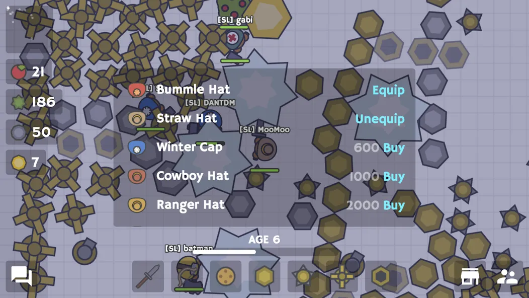 MooMoo.io (Official) МОД/Взлом [Меню, Бесконечные монеты и Открытые уровни] Screenshot 4
