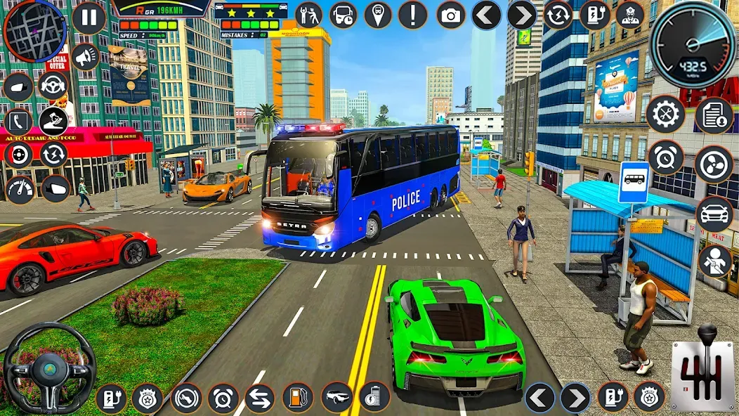 City Bus Simulator Bus Game 3D (Полицейский автобус симулятор) МОД/Взлом [Все открыто, Дополнительные деньги и Меню MOD] Screenshot 1