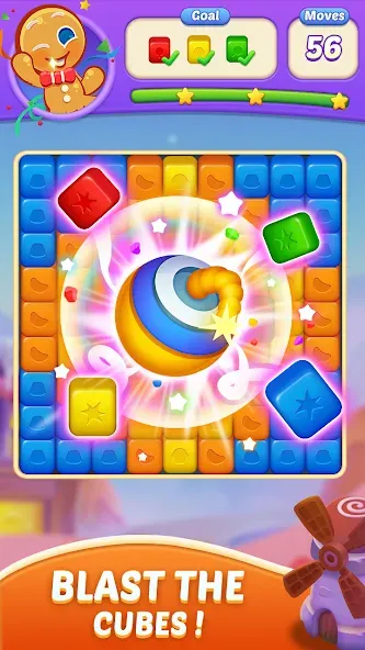 Candy Blast Fever:Cubes Crush (Кенди Бласт Фивер) МОД/Взлом [Все открыто, Дополнительные деньги и Меню MOD] Screenshot 3