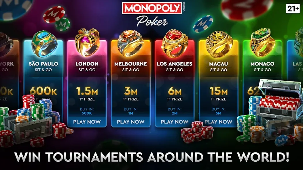 MONOPOLY Poker - Texas Holdem (МОНОПОЛИЯ Покер) МОД/Взлом [Много денег, Монет и Все открыто] Screenshot 2