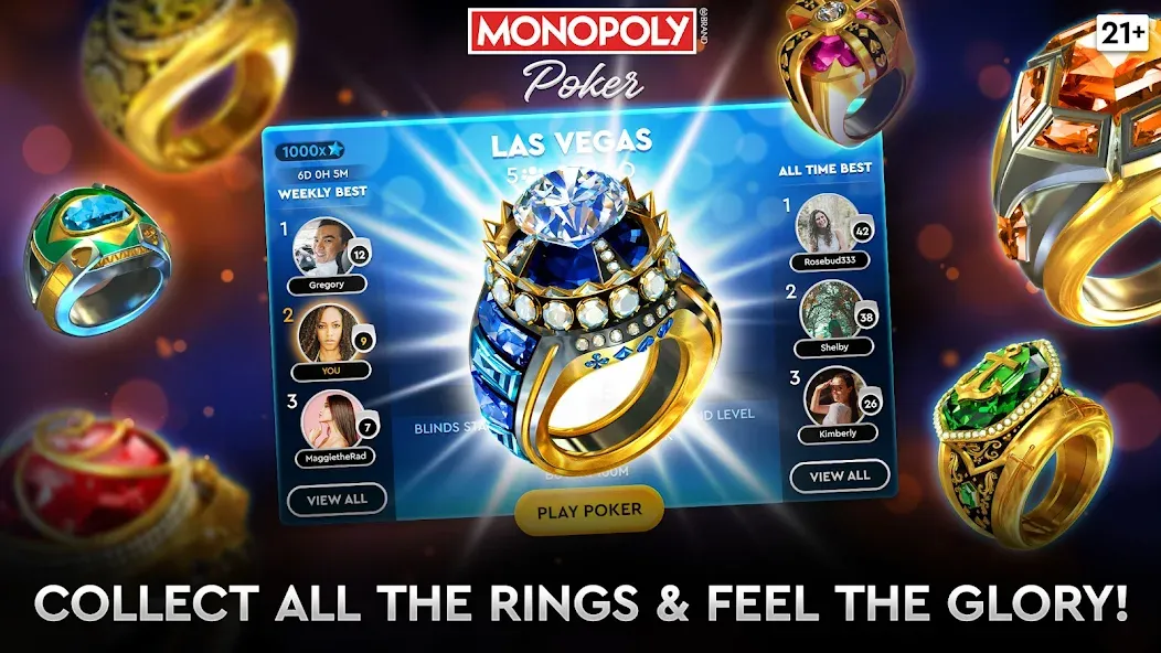 MONOPOLY Poker - Texas Holdem (МОНОПОЛИЯ Покер) МОД/Взлом [Много денег, Монет и Все открыто] Screenshot 4