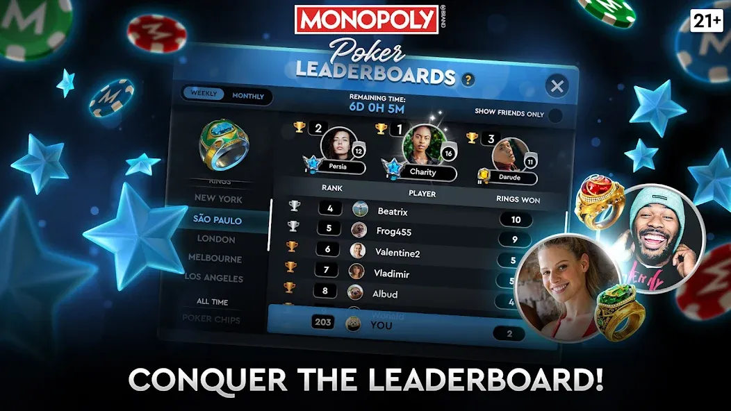 MONOPOLY Poker - Texas Holdem (МОНОПОЛИЯ Покер) МОД/Взлом [Много денег, Монет и Все открыто] Screenshot 5