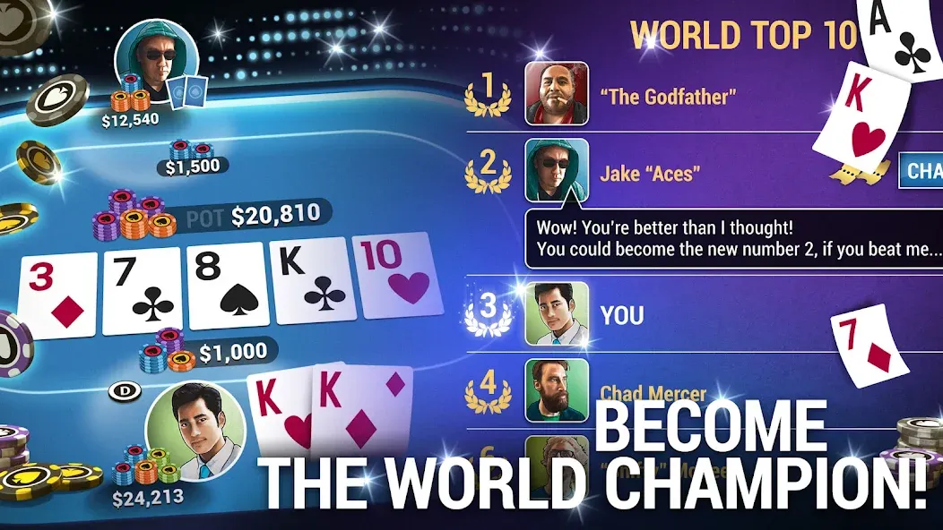 Poker World, Offline TX Holdem (Покер Ворлд) МОД/Взлом [Много денег, Монет и Все открыто] Screenshot 3