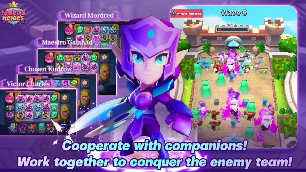 Merge Heroes: Tower Defense (Мердж Хероес) МОД/Взлом [Меню, Бесконечные монеты и Открытые уровни] Screenshot 3