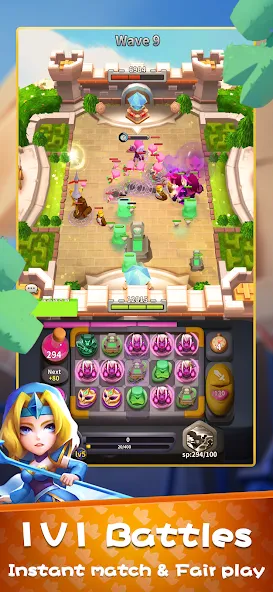 Merge Heroes: Tower Defense (Мердж Хероес) МОД/Взлом [Меню, Бесконечные монеты и Открытые уровни] Screenshot 4