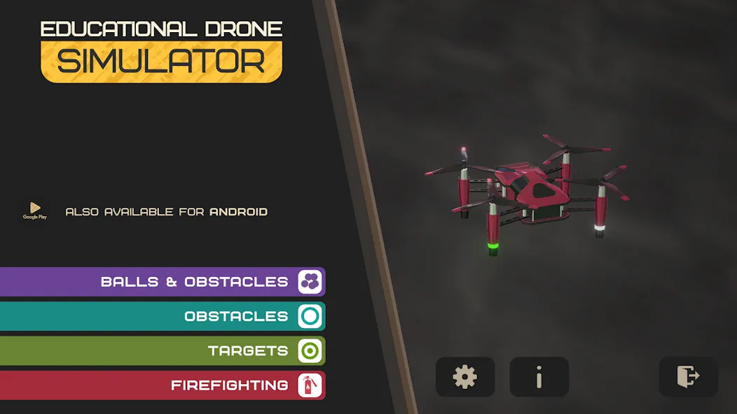 Edu Drone Simulator МОД/Взлом [Все открыто, Дополнительные деньги и Меню MOD] Screenshot 1
