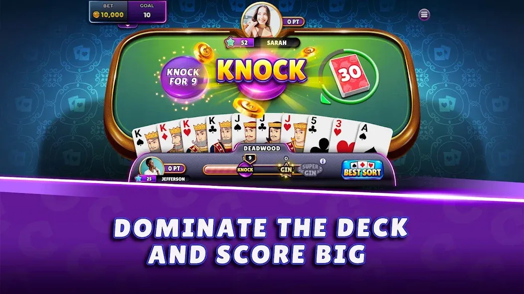 Gin Rummy Super - Card Game (Джин Рамми Супер) МОД/Взлом [Много денег, Монет и Все открыто] Screenshot 2