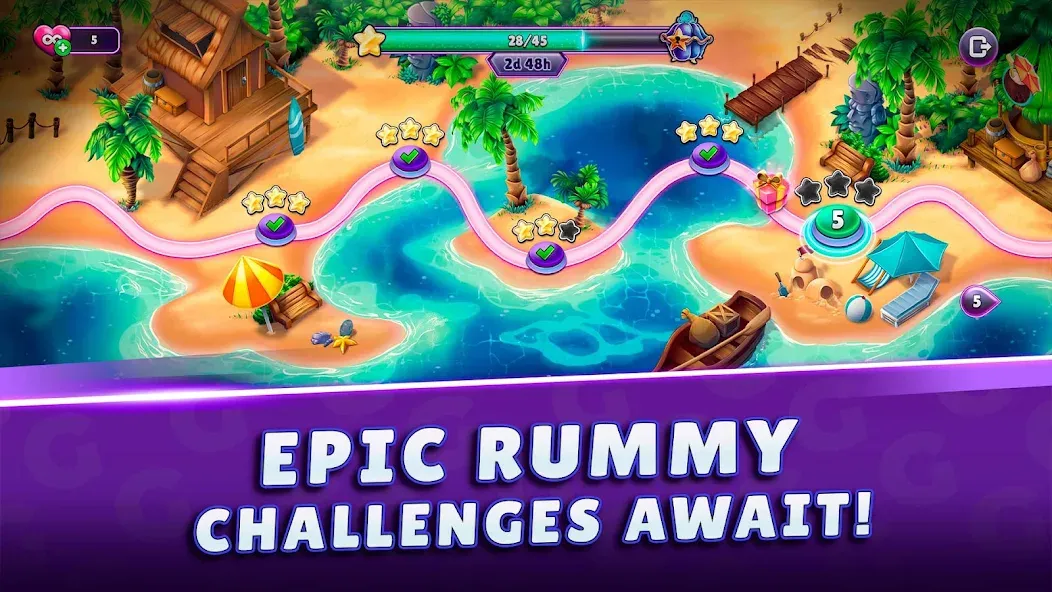 Gin Rummy Super - Card Game (Джин Рамми Супер) МОД/Взлом [Много денег, Монет и Все открыто] Screenshot 3