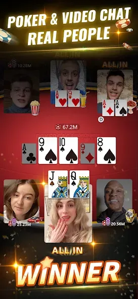 PokerGaga: Texas Holdem Live (ПокерГага) МОД/Взлом [Много денег, Монет и Все открыто] Screenshot 1