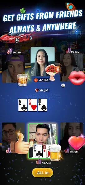 PokerGaga: Texas Holdem Live (ПокерГага) МОД/Взлом [Много денег, Монет и Все открыто] Screenshot 2